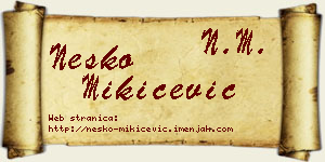 Neško Mikićević vizit kartica